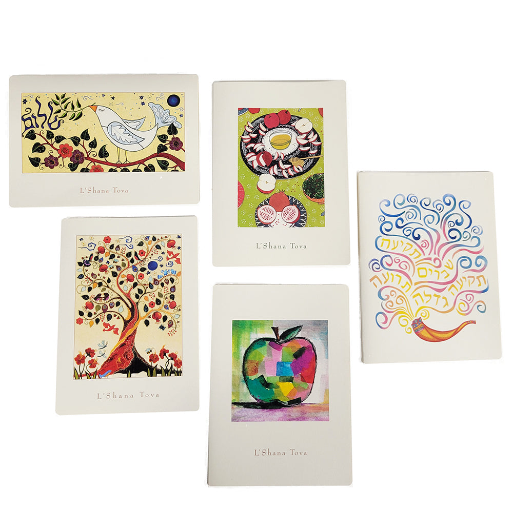 Rosh Hashanah Boxed Cards, Assortment of 5 Designs, Includes 10 Cards