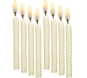 Chanukah Candles, White, Beeswax