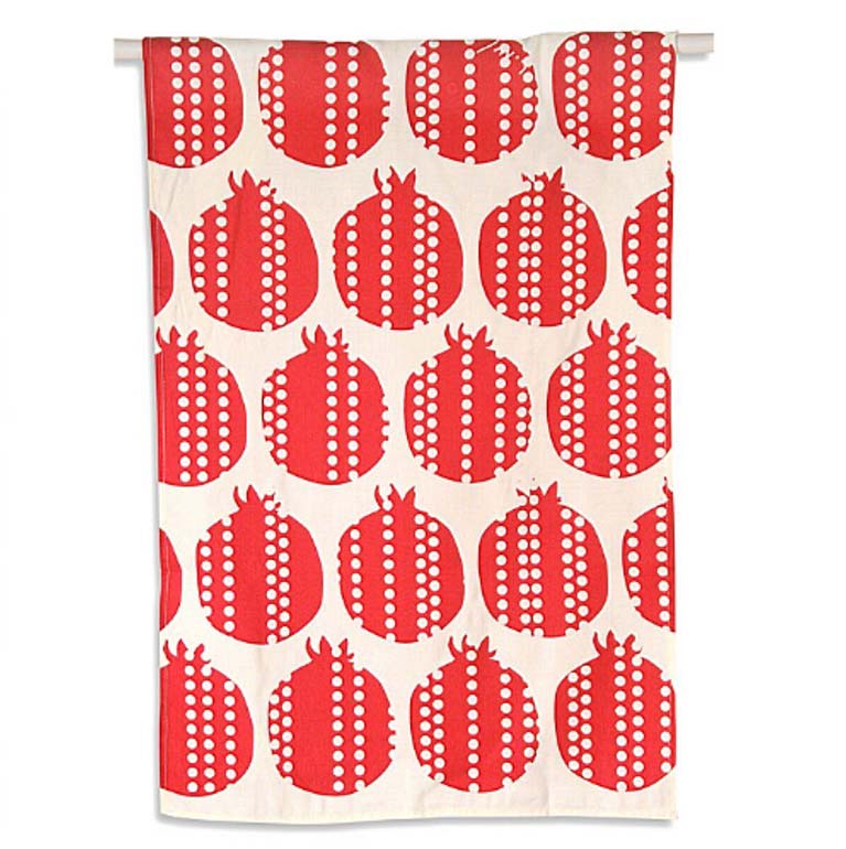 Tea Towel with Pomegranate Print