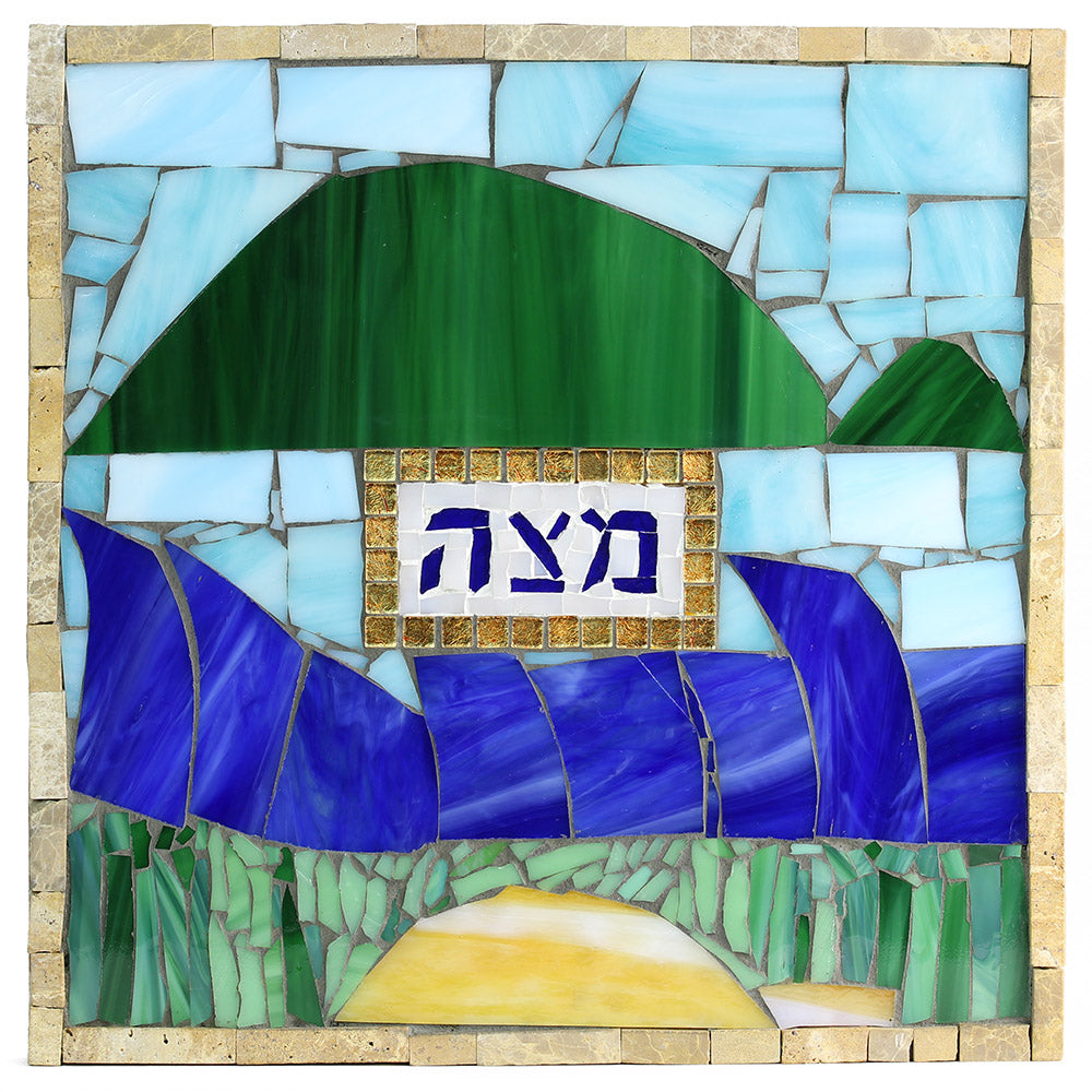 Matzah Plate, Mosaic Passover Story Design, One-of-a-Kind