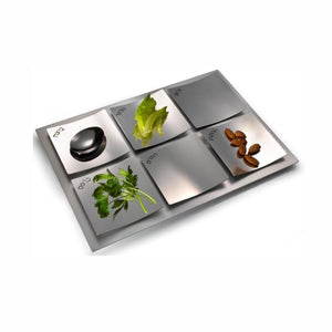 Seder Plate, Steel with Hebrew Engraving and Anodized Aluminum