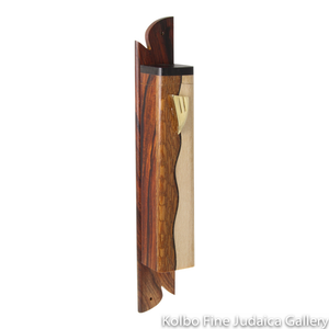 Mezuzah, Two-Tone Wave Design, Maple and Lacewood