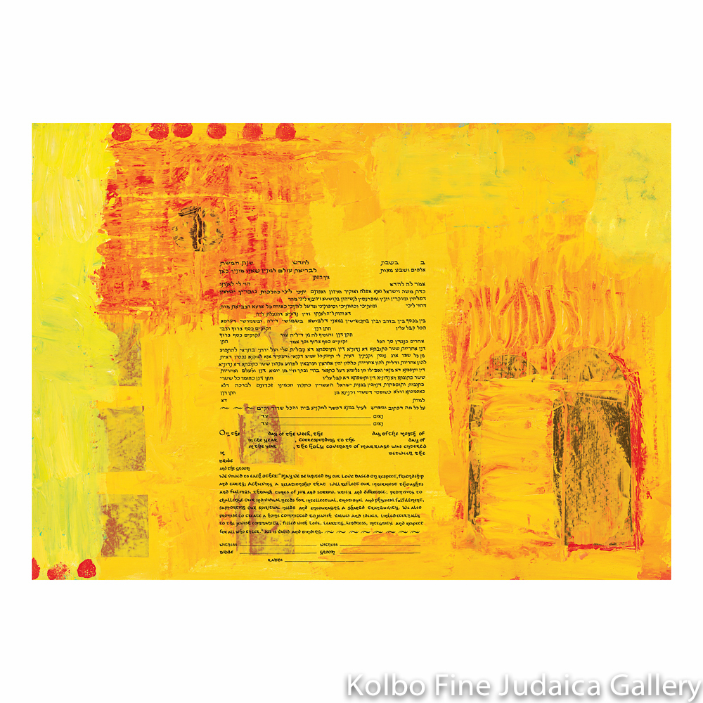 Composition in Yellow: The 10 Commandments Ketubah