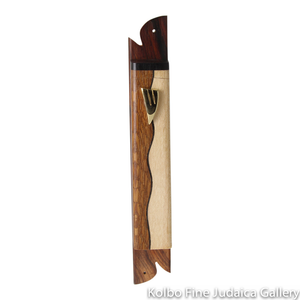 Mezuzah, Two-Tone Wave Design, Maple and Lacewood