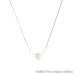 Necklace, Hamsa, Completely Made of Opal
