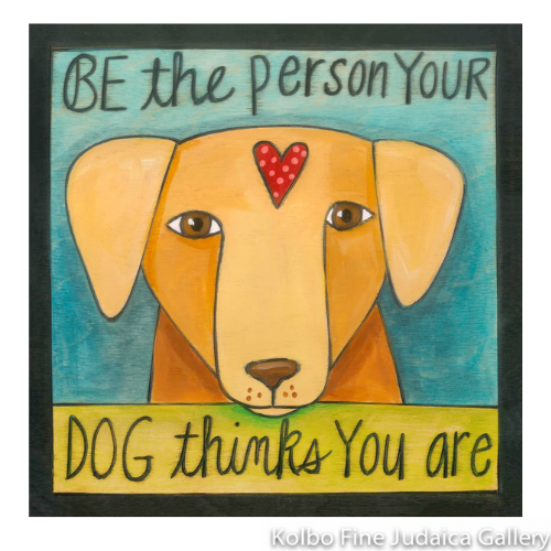 Wall Plaque, Wagging Tail, 6" x 6"