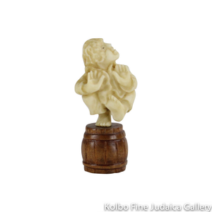 Collectable, Dancer on Barrel, Small Size, Hand-Carved from Tagua Nut and Wood