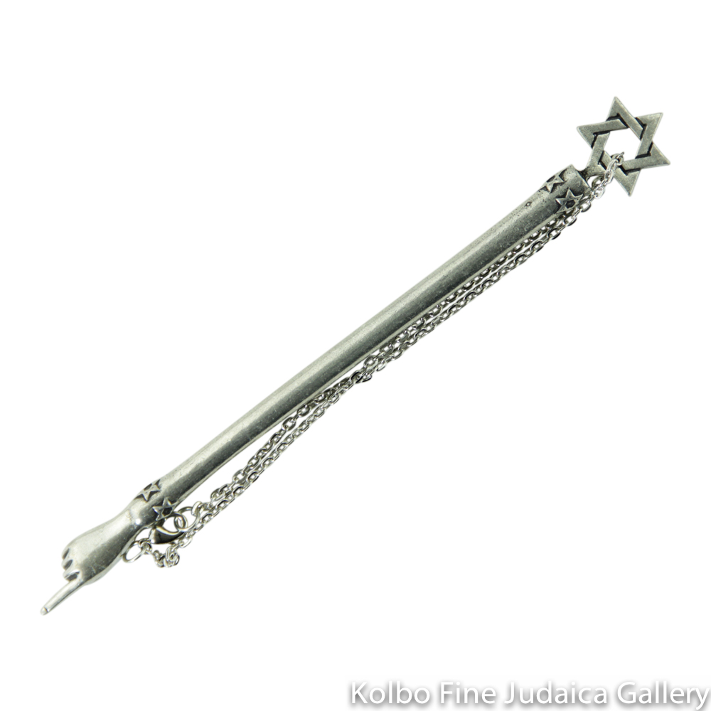 Yad, 6" Top Star, Smooth Pointer, with Chain, Pewter