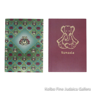 Notebook Set, Namaste Design, Full Color Cover and Gold Foil Set of Two, Lined Paper