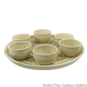 Seder Plate and Bowls, Ceramic with Matte Glaze