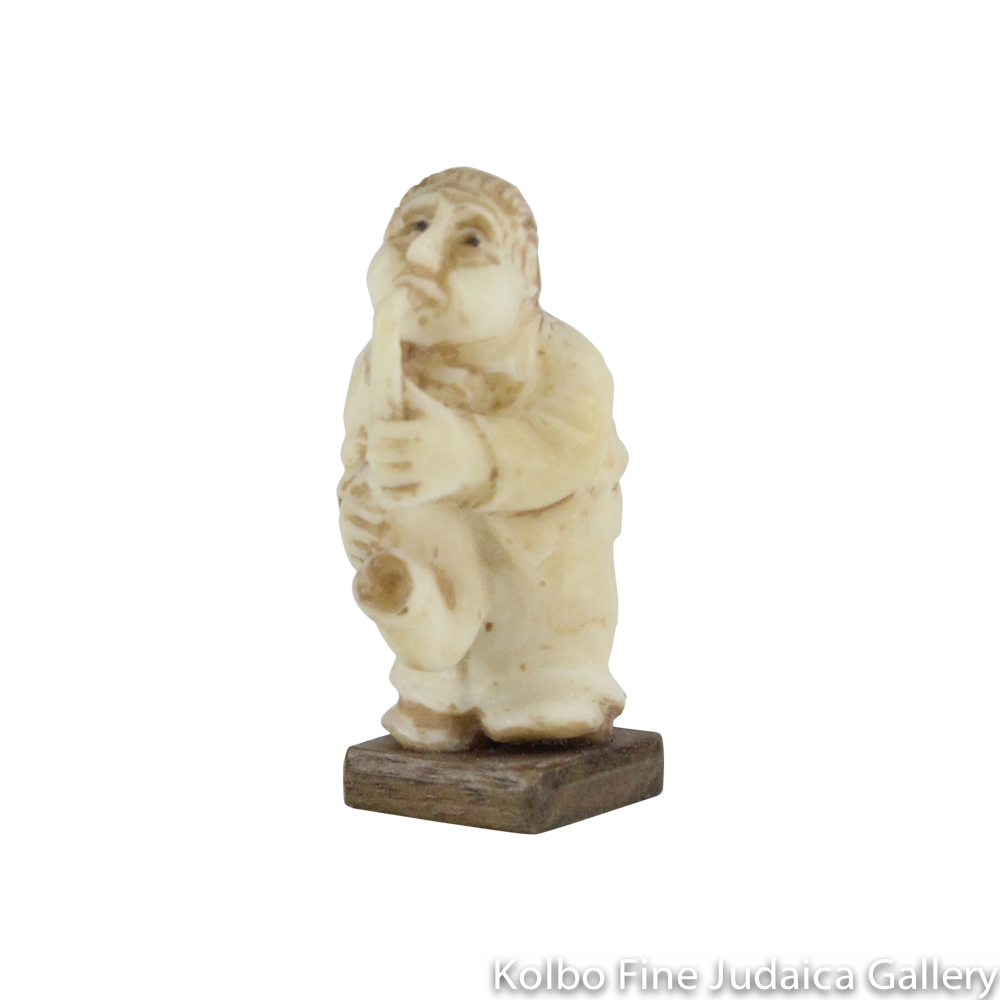 Collectable, Standing Saxophone Player, Small Size, Hand-Carved from Tagua Nut and Wood