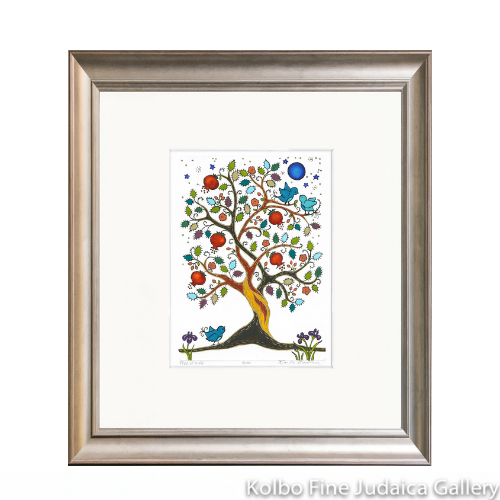 Tree of Life Painting, Small Vertical without Hebrew Framed