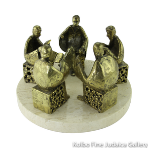 Torah Study, Bronze Sculpture on Marble Base, 6’’, Limited Edition of 18 Pieces
