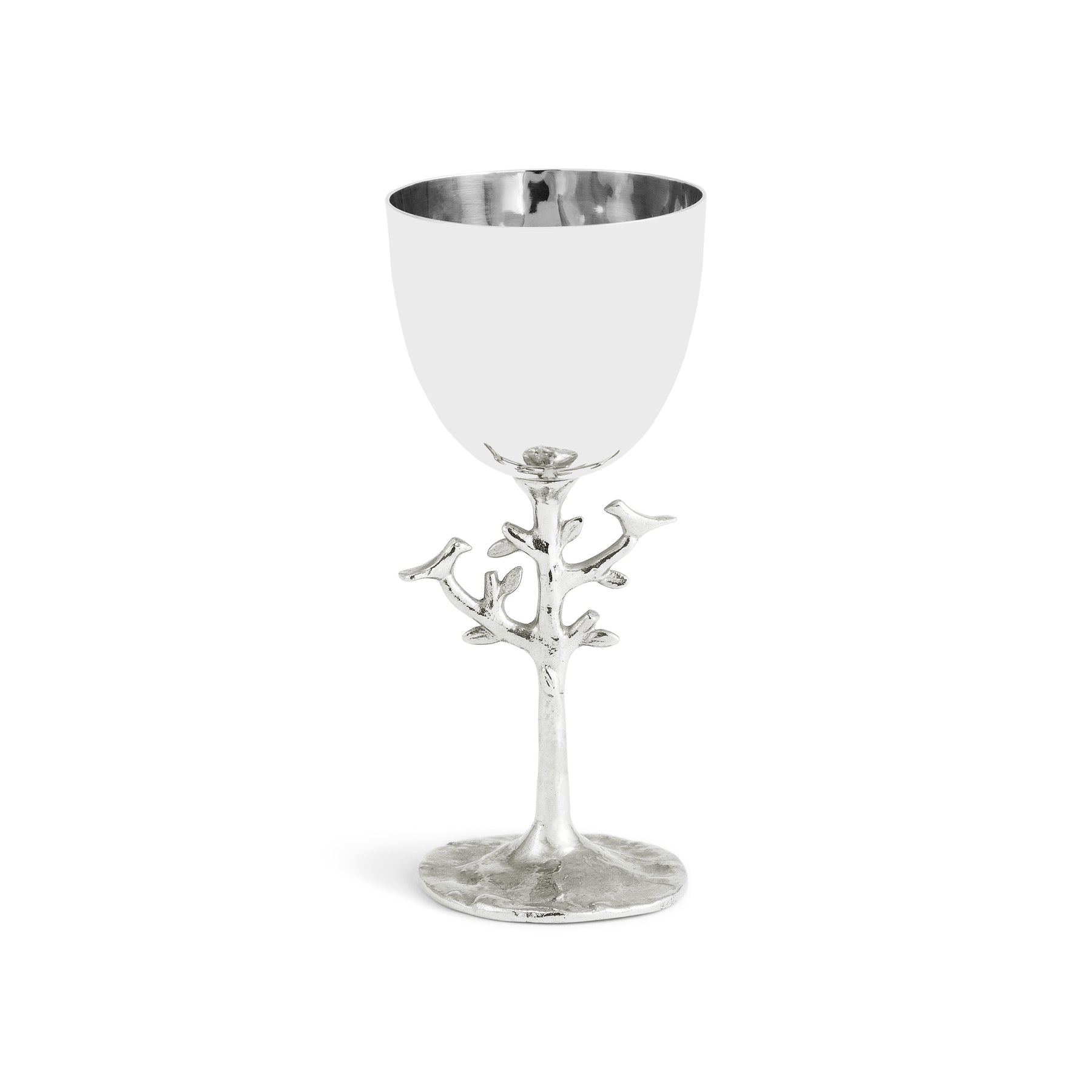 Kiddush Cup. Tree of Life Design, Polished Stainless Steel