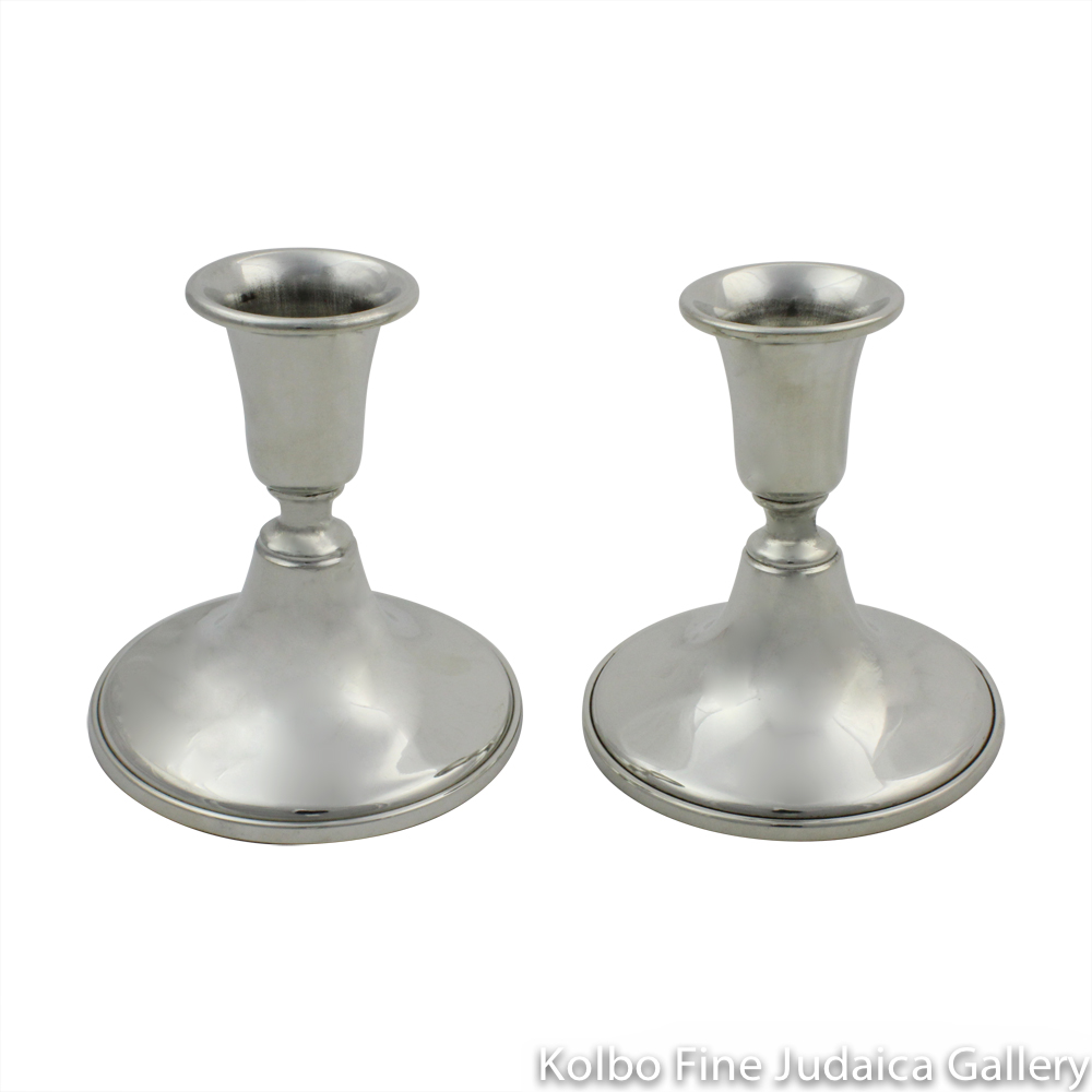 Candlesticks, Small Traditional Design, Pewter