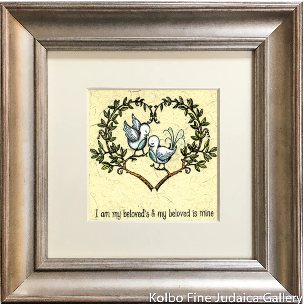 I Am My Beloved&rsquo;s, Mini, Hand-Painted, 6&rdquo; x 6&rdquo; Framed