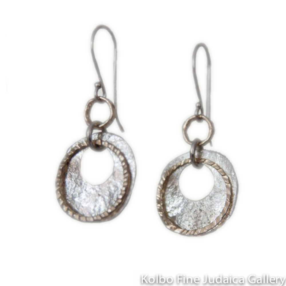 Earrings, Cut-Out Circles, Sterling Silver and Gold Filled