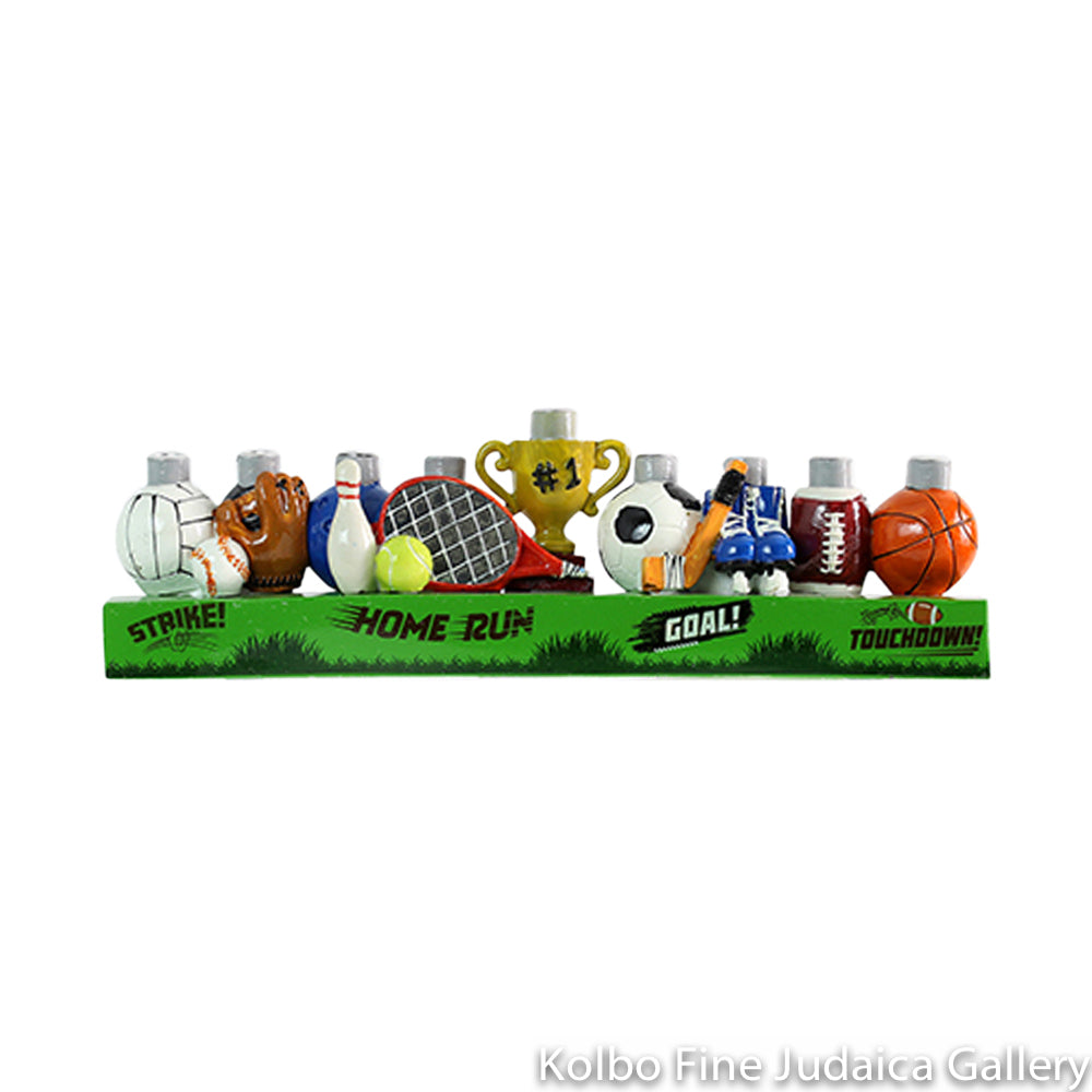 Menorah, Multi Sports Theme, Hand-Painted
