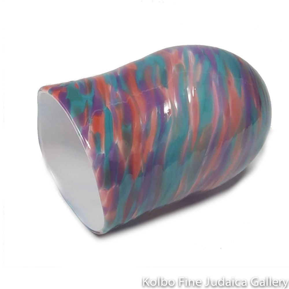 Breaking Glass and Pouch, Pink, Purple, and Teal, Hand-Blown Glass