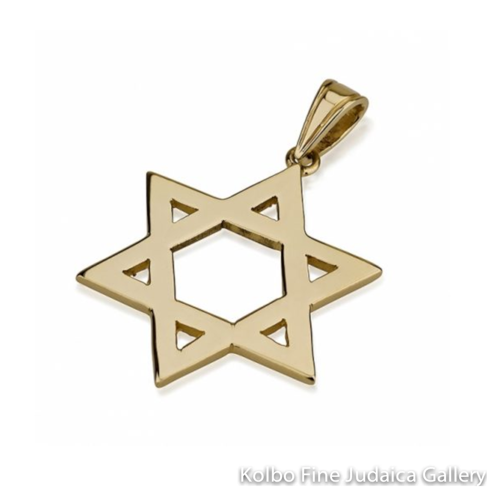 Pendant, Star of David, Classic Design, 14K Gold