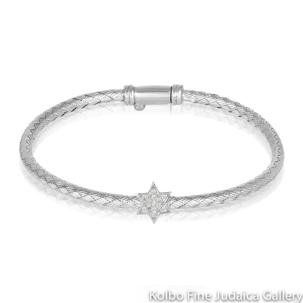 Bracelet, Star with CZ Detail, Sterling Silver