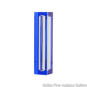Mezuzah, Acrylic with Blue Highlights