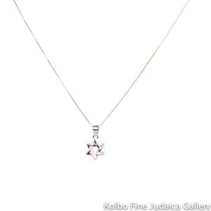 Pendant, Two Sided with CZs on One Side and Woven Sterling Silver on The Other