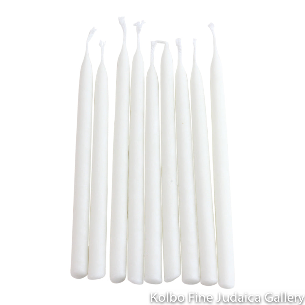 Chanukah Candles, All White, Organic Vegetable Wax