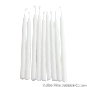 Chanukah Candles, All White, Organic Vegetable Wax