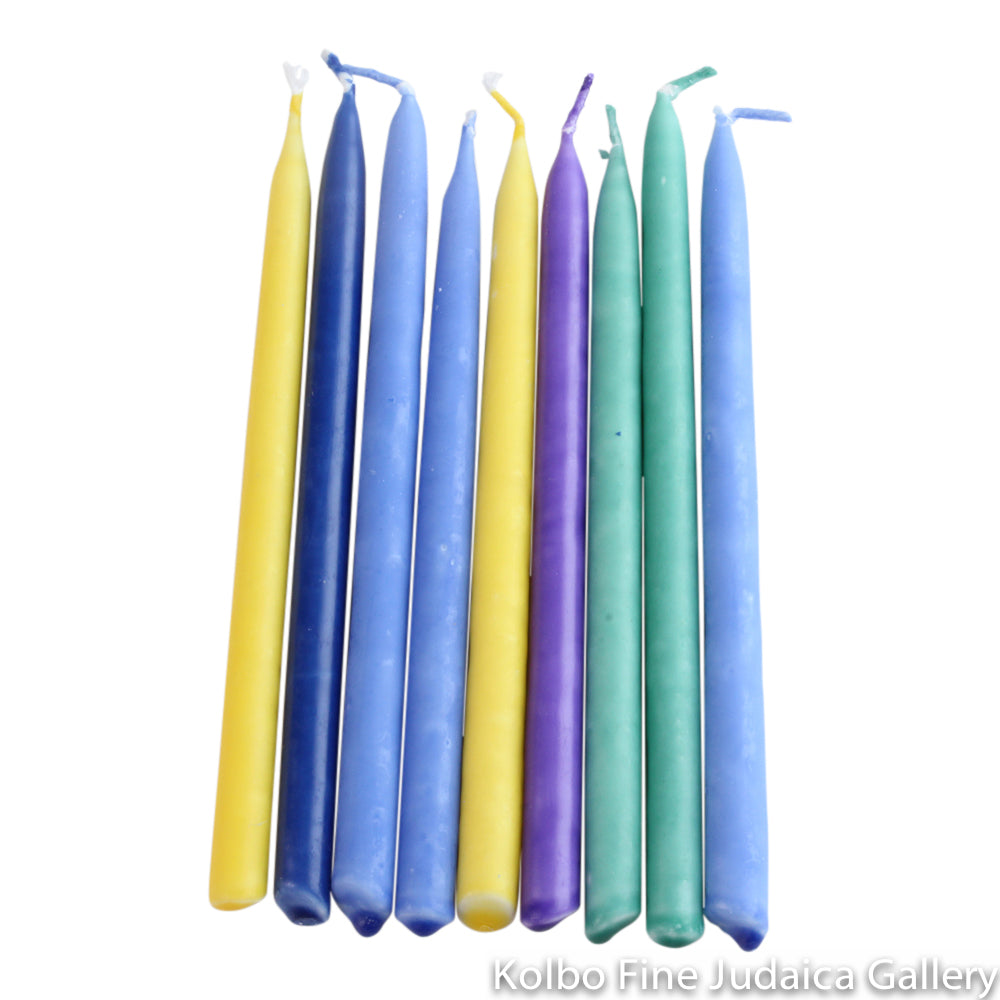 Chanukah Candles, Multicolor, Pure Vegetable Wax