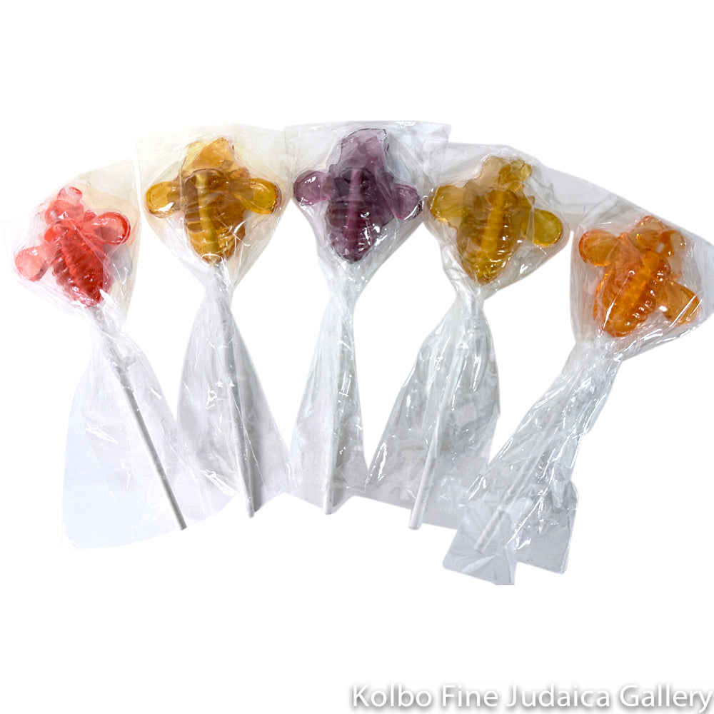 Bee Lollipops, Set of Five, Assorted Honey Flavors