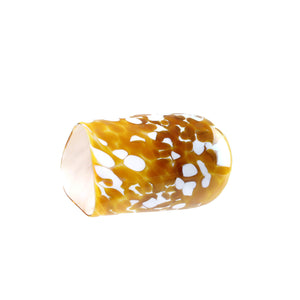 Breaking Glass and Pouch, Gold and White, Hand-Blown Glass