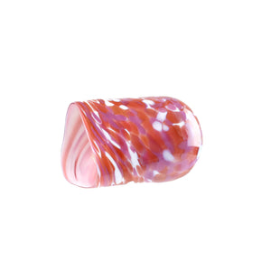 Breaking Glass and Pouch, Rose and White Hand-Blown Glass
