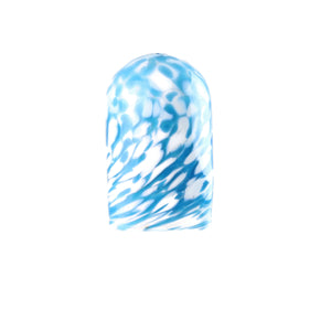 Breaking Glass and Pouch, Teal and White, Hand-Blown Glass