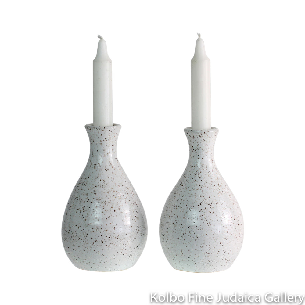 Candlesticks, White Glaze, Wheel Thrown Ceramic