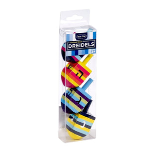 Dreidels, Pack of Four Colorful Striped Designs