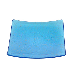 Honey and Apple Set, Square Leaf Plate with Honeybee Bowl, Glass with Turquoise Glaze