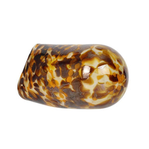Breaking Glass and Pouch, Earthy Brown and Yellow Colors, Hand-Blown Glass