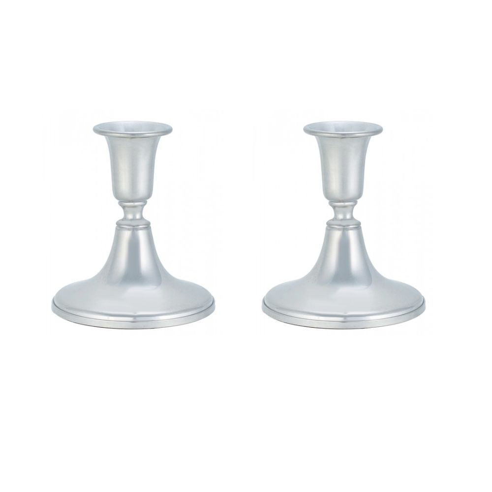 Candlesticks, Small Traditional Design, Pewter