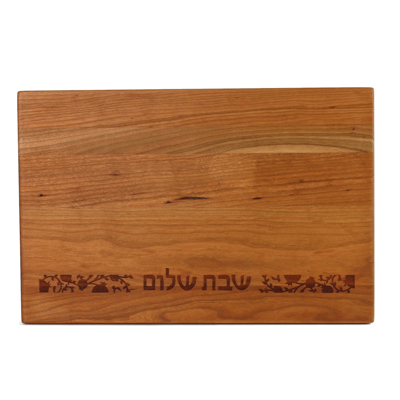 Challah Board, Cherry Wood with Engraved Pomegranate Design