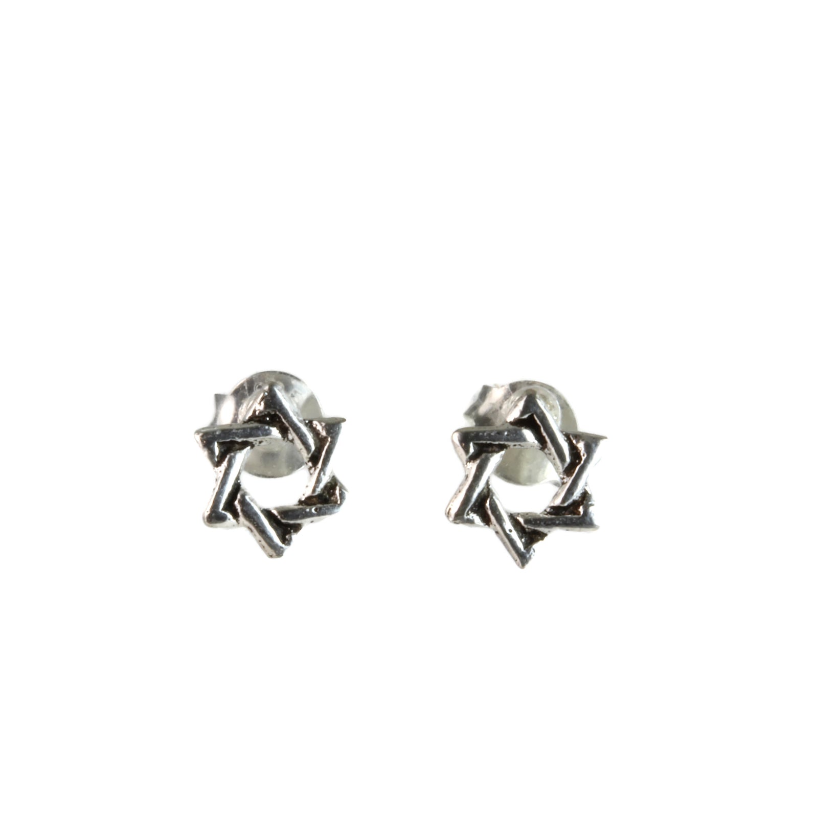 Earrings, Star, Woven Design, Sterling Silver