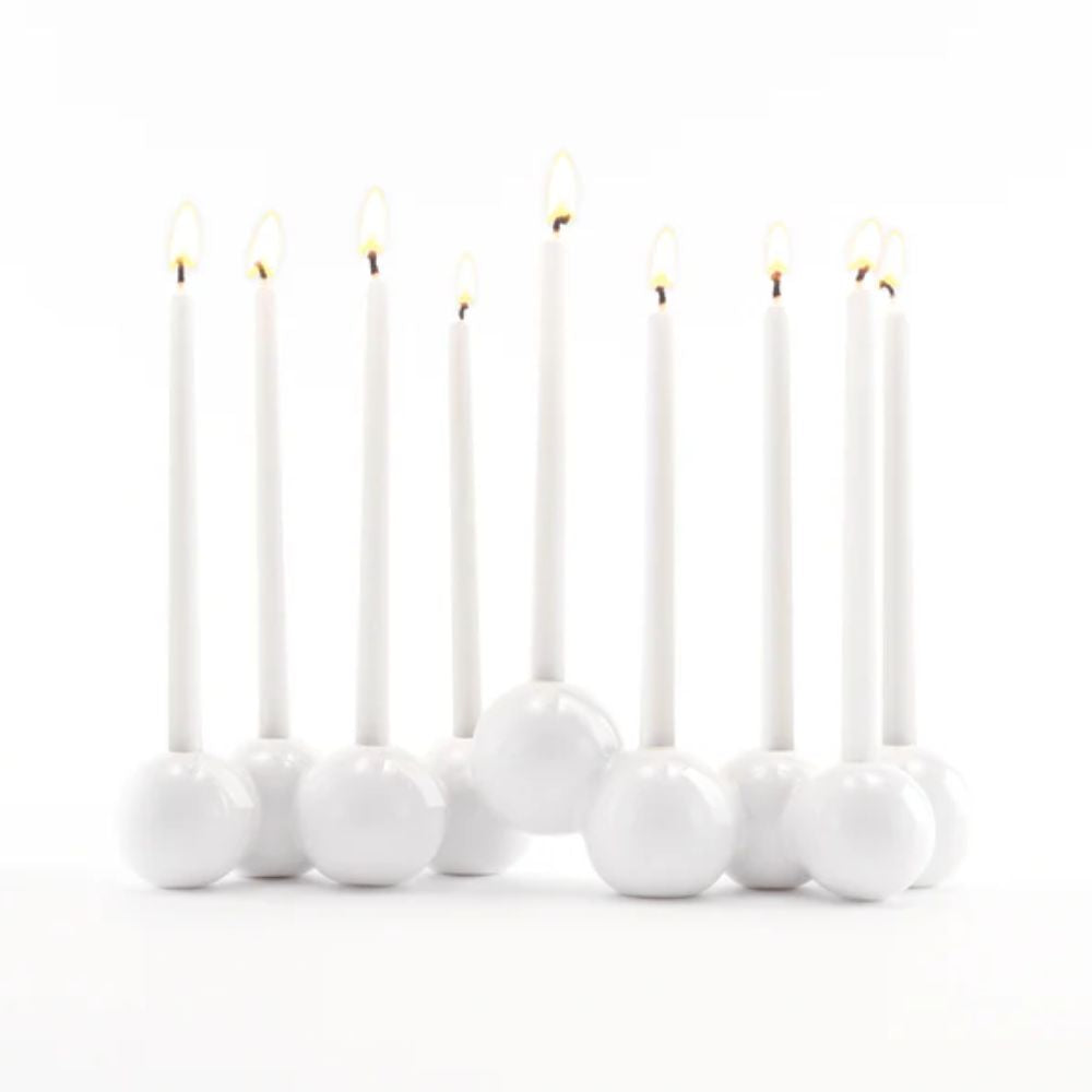Bubble Menorah, White Ceramic