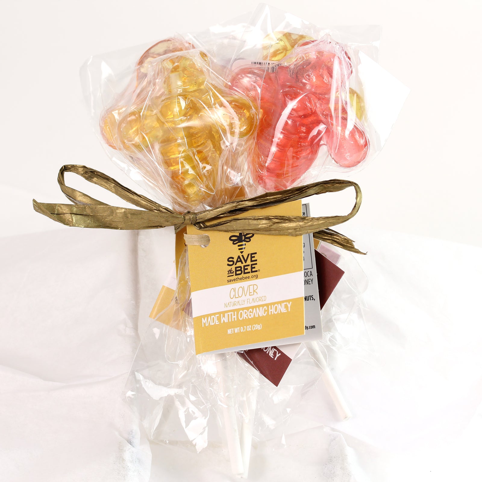 Bee Lollipops, Set of Five, Assorted Honey Flavors