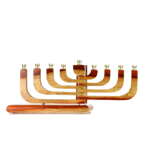 Menorah, Kinetic Design with Movable Arms in Padauk Wood