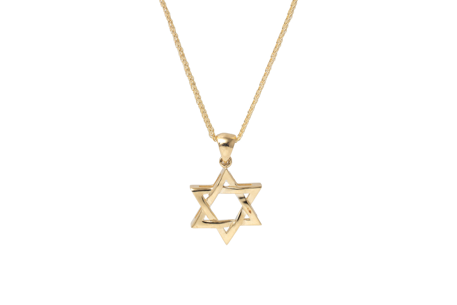 Necklace, Star with Woven Design, 14K Gold, Includes Adjustable Chain