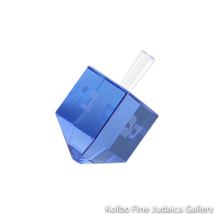 Dreidel and Stand, Blue Crystal Design