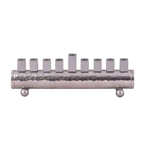 Menorah, Hammered Nickel with Gray Anodized Aluminum Detail
