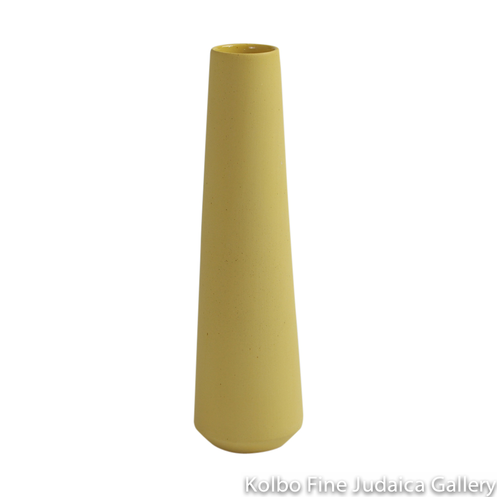 Bud Vase, yellow glazed ceramic, hand made in Israel