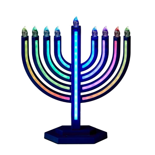 Menorah, Color Wave Design, Electric, LED Color Changing Lights