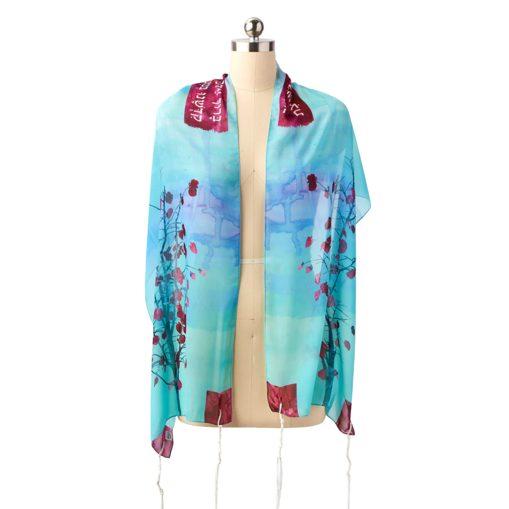 Tallit Set, Autumn Tree, Chiffon